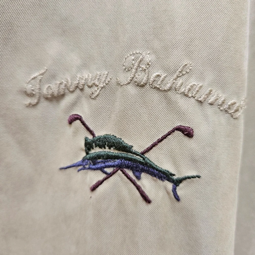 Tommy‎ Bahama Birdie Mens Pullover Golf Mercedes Benz Collaboration Beige Size L - Picture 4 of 12